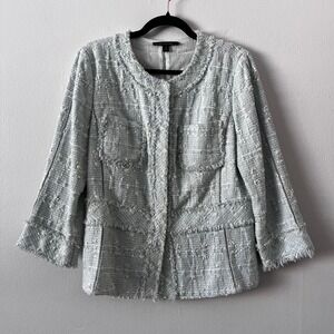 Lafayette 148 New York Tweed Blazer Pale Blue‎ size 10